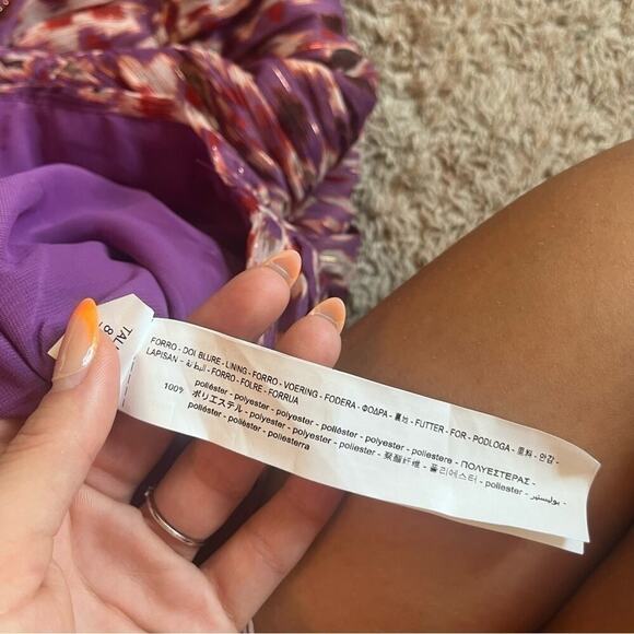 New purple and pink cinched Zara mini dress - Picture 7 of 9